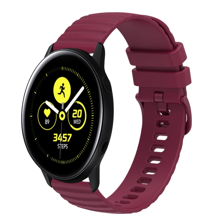 20mm Wavy Dotted Solid-Color Silicone Watch Band, For Samsung Galaxy Watch3 41mm, For Samsung Galaxy Watch Active 40mm