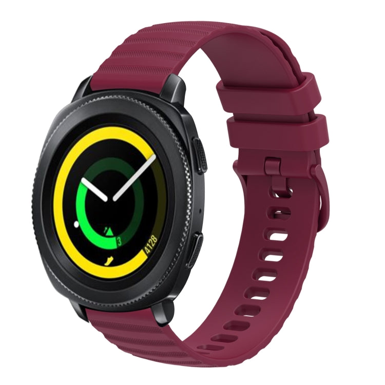 20mm Wavy Dotted Solid-Color Silicone Watch Band, For Samsung Galaxy Watch4 Classic 42mm/46mm, For Samsung Galaxy Gear Sport