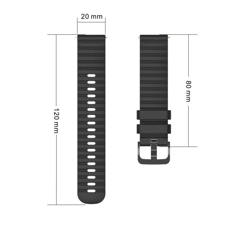 20mm Wavy Dotted Solid-Color Silicone Watch Band, For Samsung Galaxy Watch Active2 40mm/44mm, For Samsung Galaxy Watch 42mm