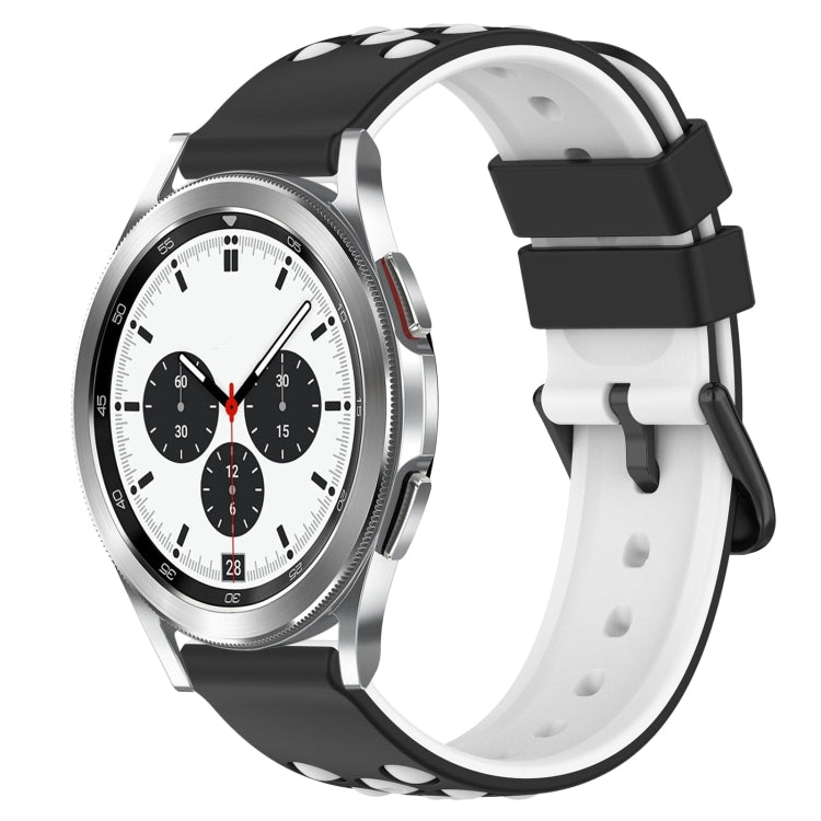20mm Two-Color Porous Silicone Watch Band, For Samsung Galaxy Watch4 40mm, For Samsung Galaxy Watch4 Classic 42mm