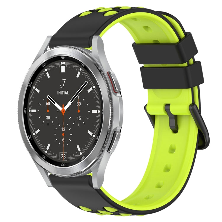 20mm Two-Color Porous Silicone Watch Band, For Samsung Galaxy Watch4 Classic 46mm, For Samsung Galaxy Watch Active2 40mm