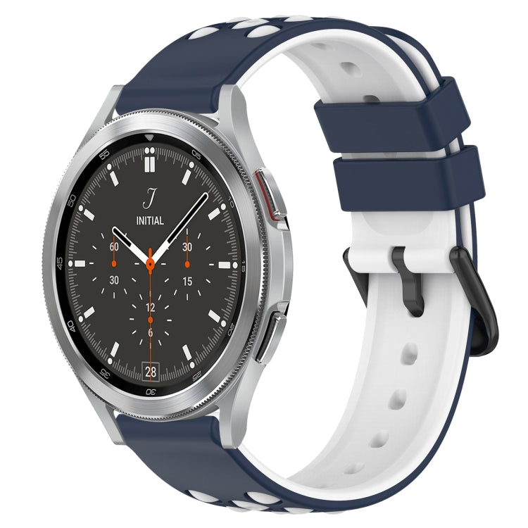 20mm Two-Color Porous Silicone Watch Band, For Samsung Galaxy Watch4 Classic 46mm, For Samsung Galaxy Watch Active2 40mm