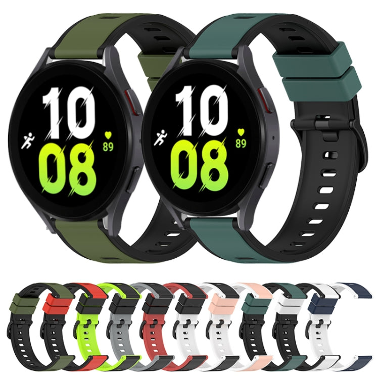 22mm Two-Color Silicone Watch Band, For Samsung Galaxy Watch5 44mm, For Samsung Galaxy Watch5 40mm