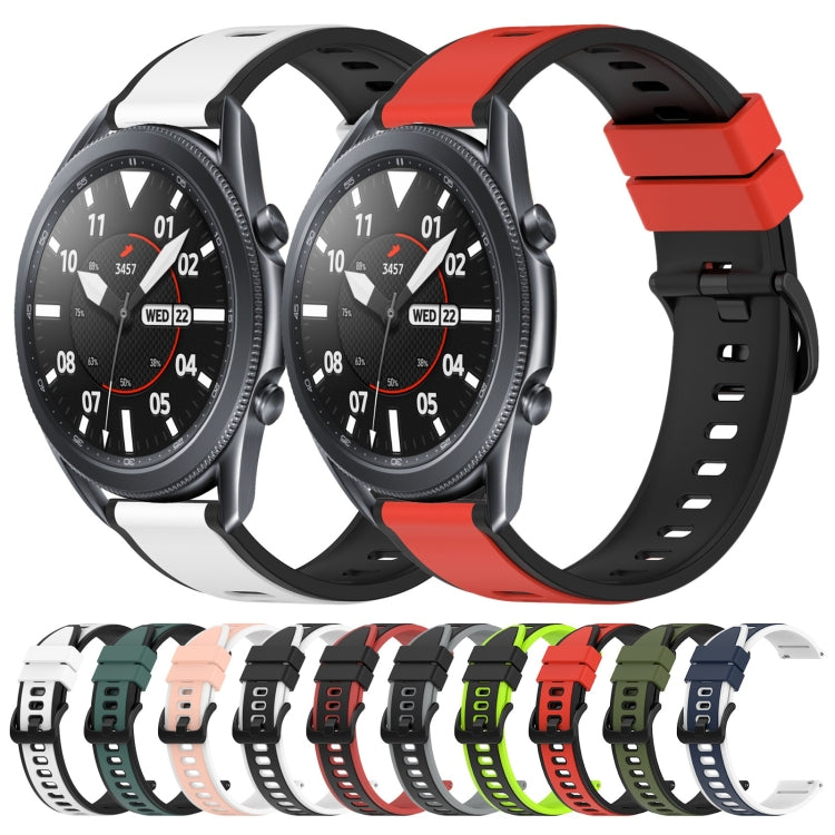 22mm Two-Color Silicone Watch Band, For Samsung Galaxy Watch3 45mm, For Samsung Galaxy Watch 46mm