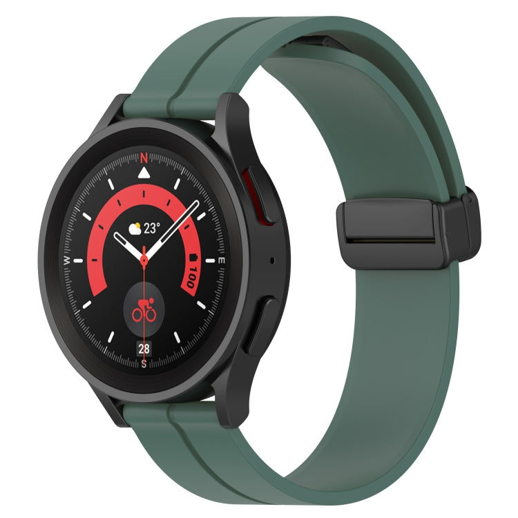 20mm Solid Color Magnetic Clasp Silicone Watch Band, For Samsung Galaxy Watch 5 Pro 45mm, For Samsung Galaxy Watch4 44mm