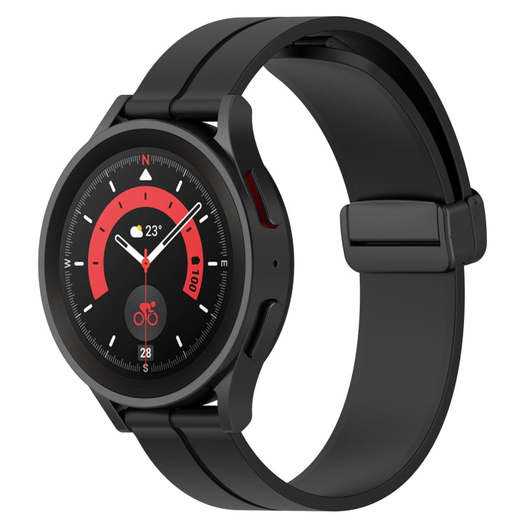20mm Solid Color Magnetic Clasp Silicone Watch Band, For Samsung Galaxy Watch 5 Pro 45mm, For Samsung Galaxy Watch4 44mm