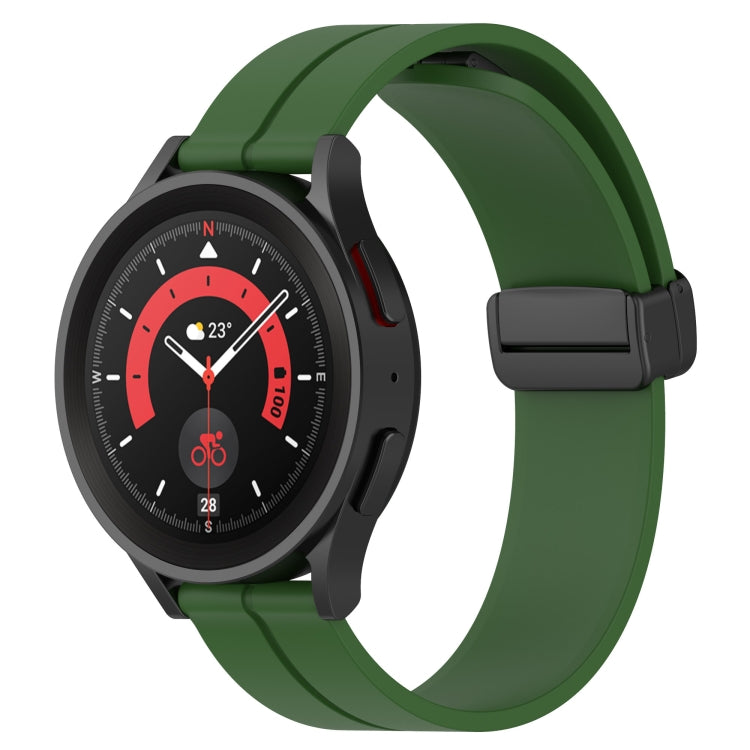 20mm Solid Color Magnetic Clasp Silicone Watch Band, For Samsung Galaxy Watch 5 Pro 45mm, For Samsung Galaxy Watch4 44mm