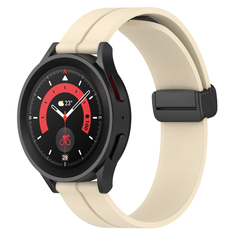 20mm Solid Color Magnetic Clasp Silicone Watch Band, For Samsung Galaxy Watch 5 Pro 45mm, For Samsung Galaxy Watch4 44mm