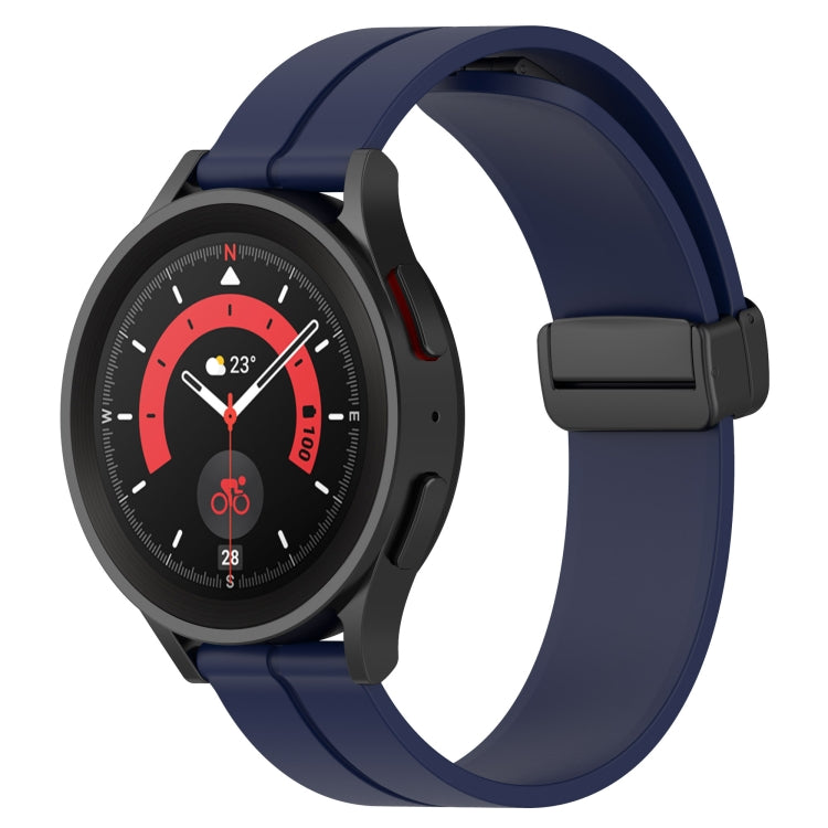 20mm Solid Color Magnetic Clasp Silicone Watch Band, For Samsung Galaxy Watch 5 Pro 45mm, For Samsung Galaxy Watch4 44mm