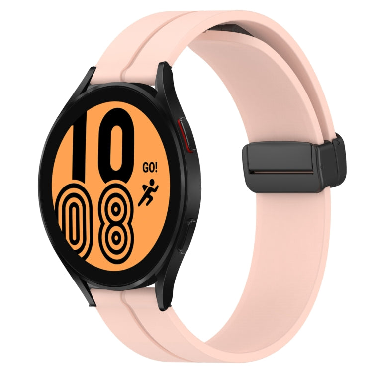 20mm Solid Color Magnetic Clasp Silicone Watch Band, For Samsung Galaxy Watch 5 Pro 45mm, For Samsung Galaxy Watch4 44mm