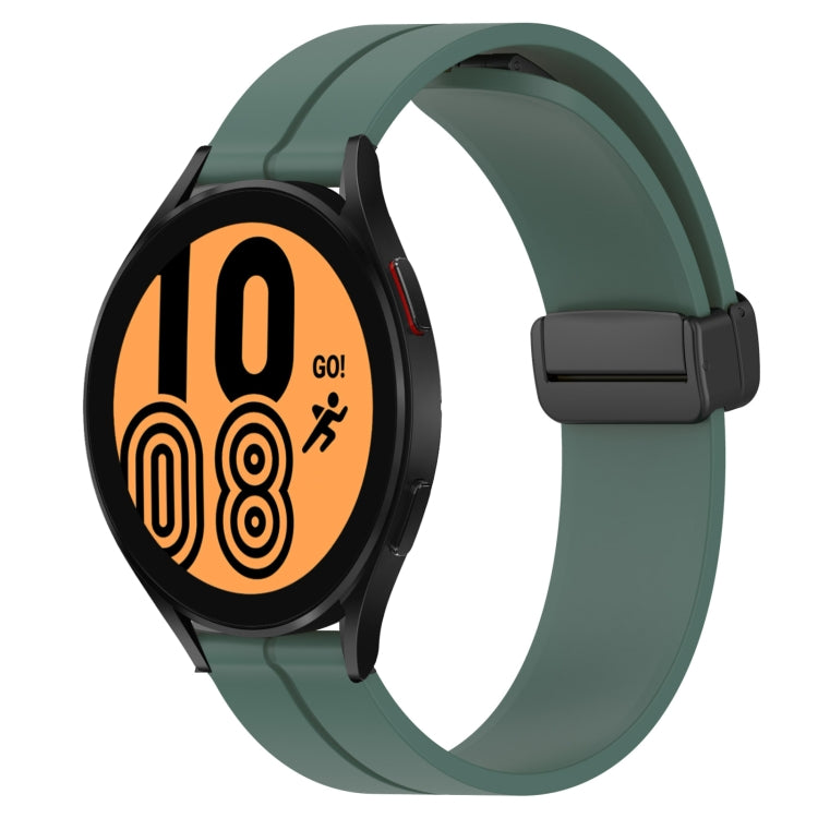 20mm Solid Color Magnetic Clasp Silicone Watch Band, For Samsung Galaxy Watch 5 Pro 45mm, For Samsung Galaxy Watch4 44mm