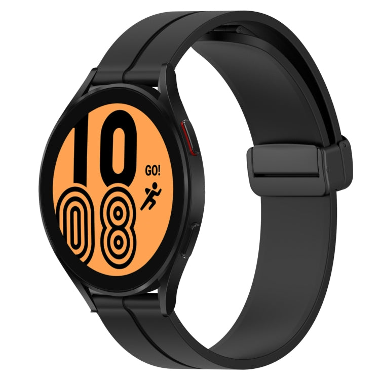 20mm Solid Color Magnetic Clasp Silicone Watch Band, For Samsung Galaxy Watch 5 Pro 45mm, For Samsung Galaxy Watch4 44mm