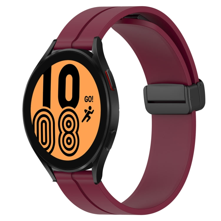 20mm Solid Color Magnetic Clasp Silicone Watch Band, For Samsung Galaxy Watch 5 Pro 45mm, For Samsung Galaxy Watch4 44mm