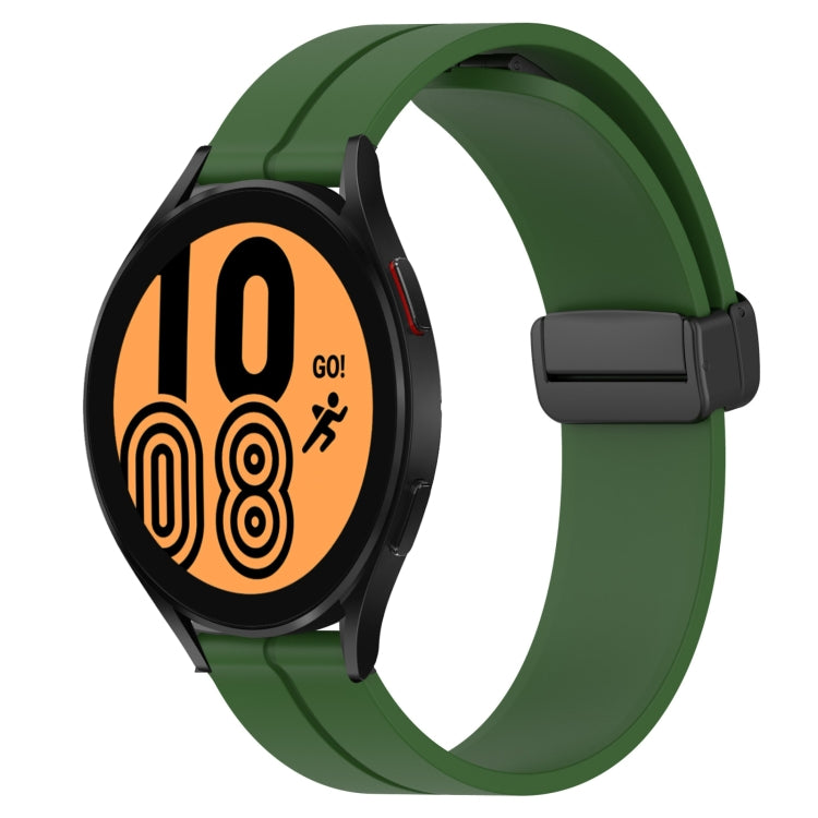 20mm Solid Color Magnetic Clasp Silicone Watch Band, For Samsung Galaxy Watch 5 Pro 45mm, For Samsung Galaxy Watch4 44mm