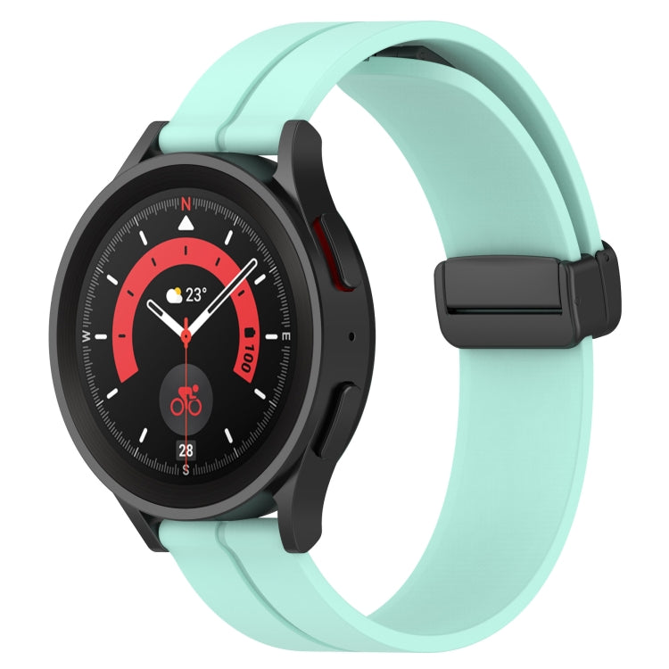 20mm Solid Color Magnetic Clasp Silicone Watch Band, For Samsung Galaxy Watch 5 Pro 45mm, For Samsung Galaxy Watch4 44mm