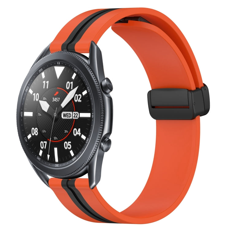 22mm Folding Magnetic Clasp Silicone Watch Band, For Samsung Galaxy Watch3 45mm, For Samsung Galaxy Watch 46mm