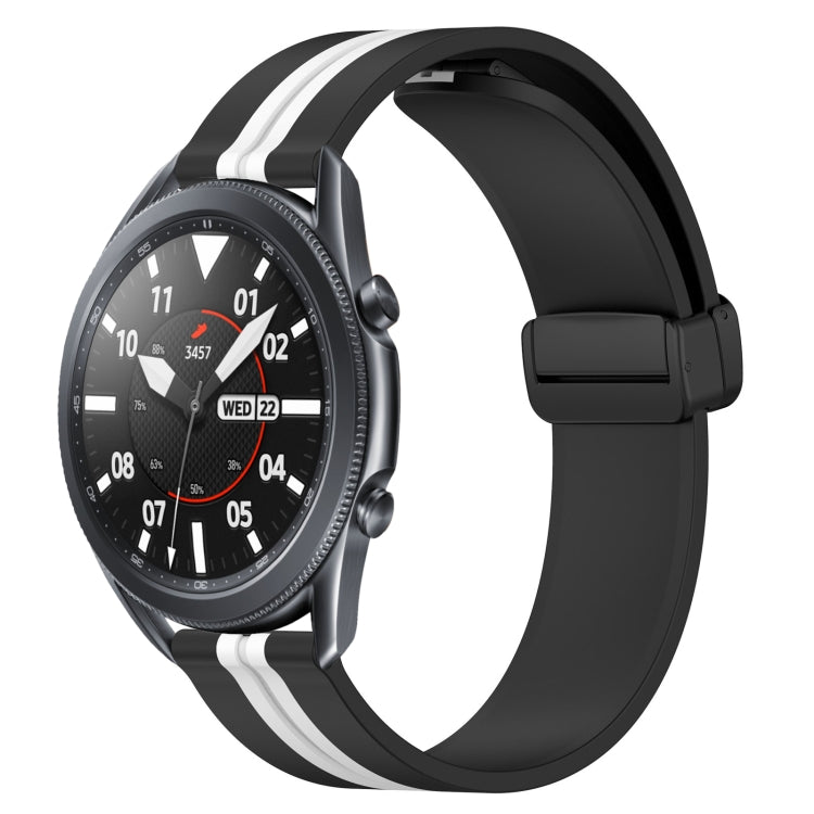 22mm Folding Magnetic Clasp Silicone Watch Band, For Samsung Galaxy Watch3 45mm, For Samsung Galaxy Watch 46mm