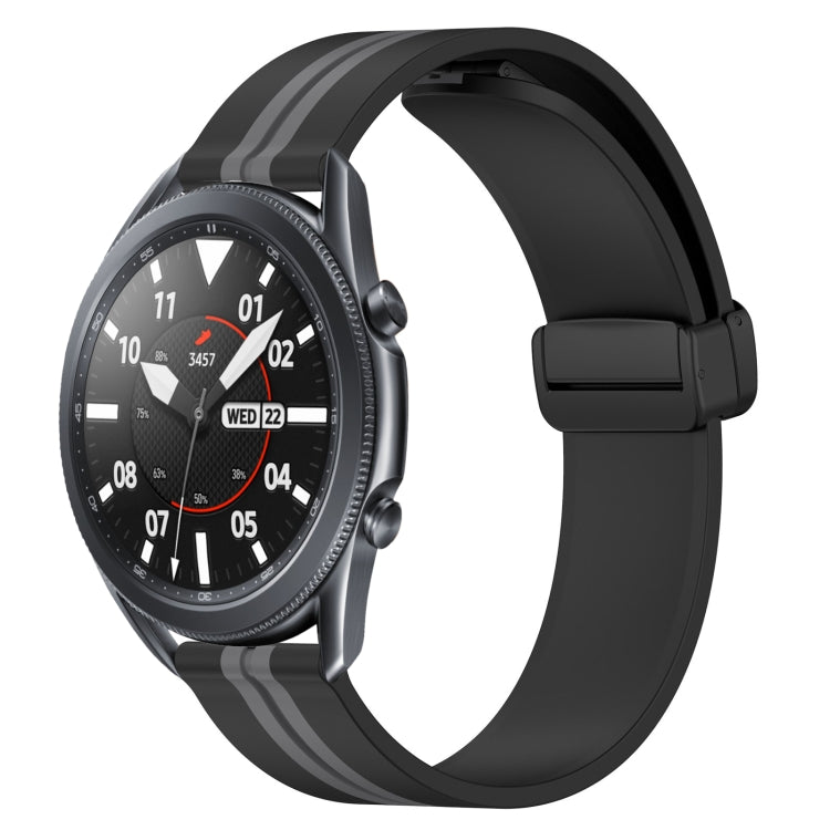 22mm Folding Magnetic Clasp Silicone Watch Band, For Samsung Galaxy Watch3 45mm, For Samsung Galaxy Watch 46mm