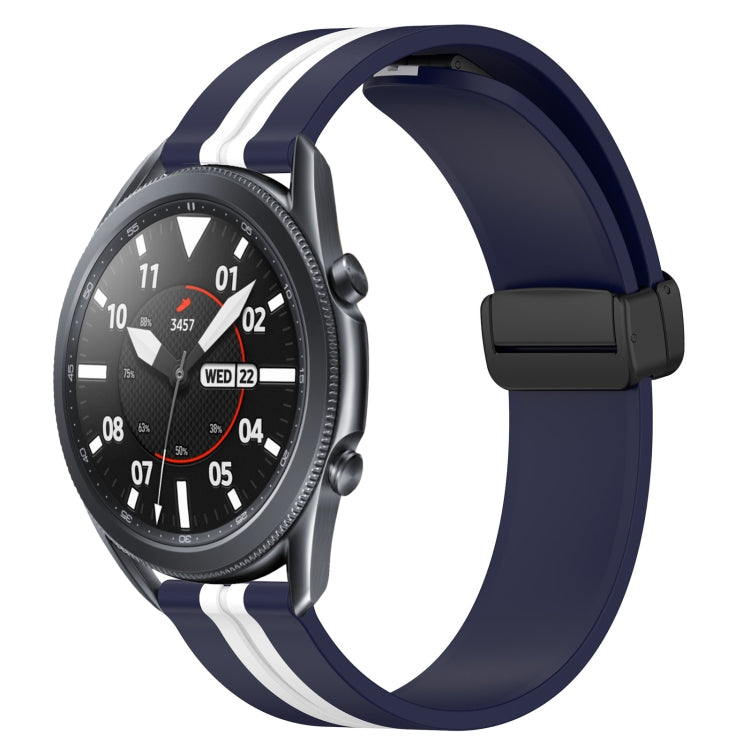 22mm Folding Magnetic Clasp Silicone Watch Band, For Samsung Galaxy Watch3 45mm, For Samsung Galaxy Watch 46mm