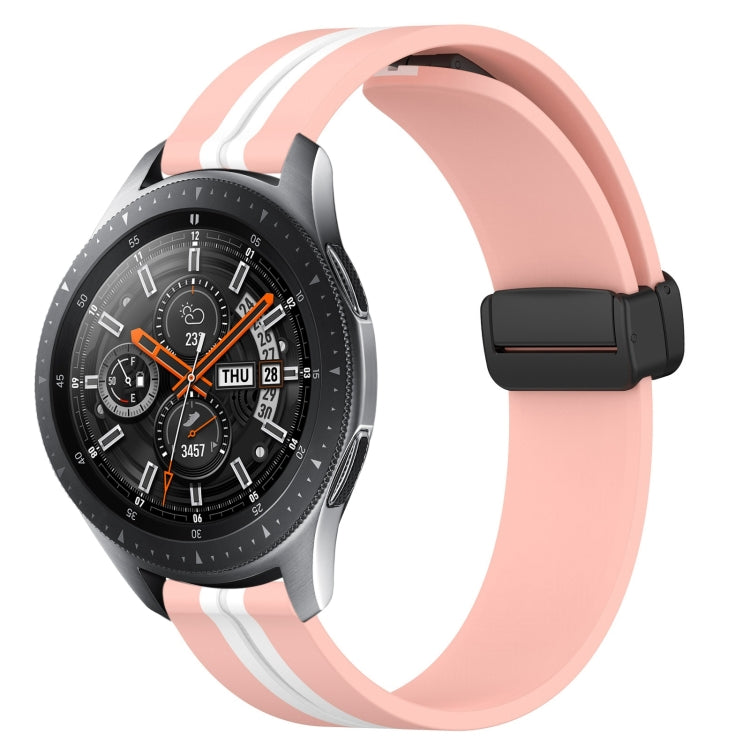 22mm Folding Magnetic Clasp Silicone Watch Band, For Samsung Galaxy Watch3 45mm, For Samsung Galaxy Watch 46mm