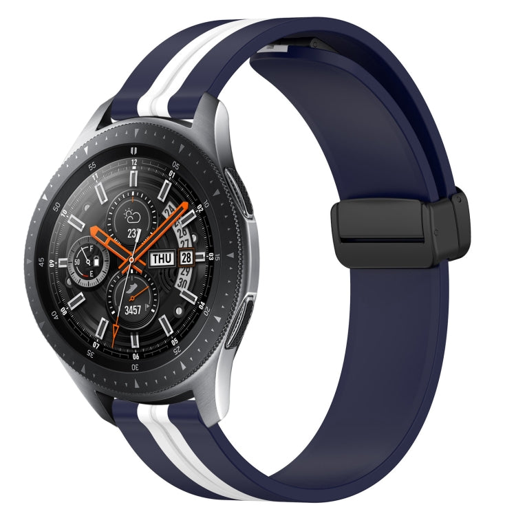 22mm Folding Magnetic Clasp Silicone Watch Band, For Samsung Galaxy Watch3 45mm, For Samsung Galaxy Watch 46mm