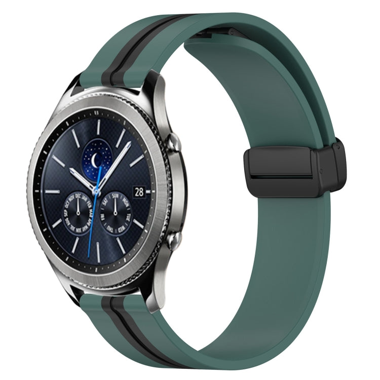 22mm Folding Magnetic Clasp Silicone Watch Band, For Samsung Gear S3 Classic, For Samsung Gear S3 Frontier
