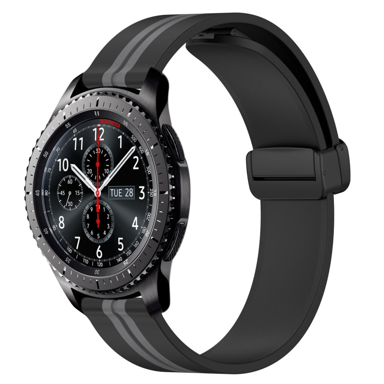 22mm Folding Magnetic Clasp Silicone Watch Band, For Samsung Gear S3 Classic, For Samsung Gear S3 Frontier
