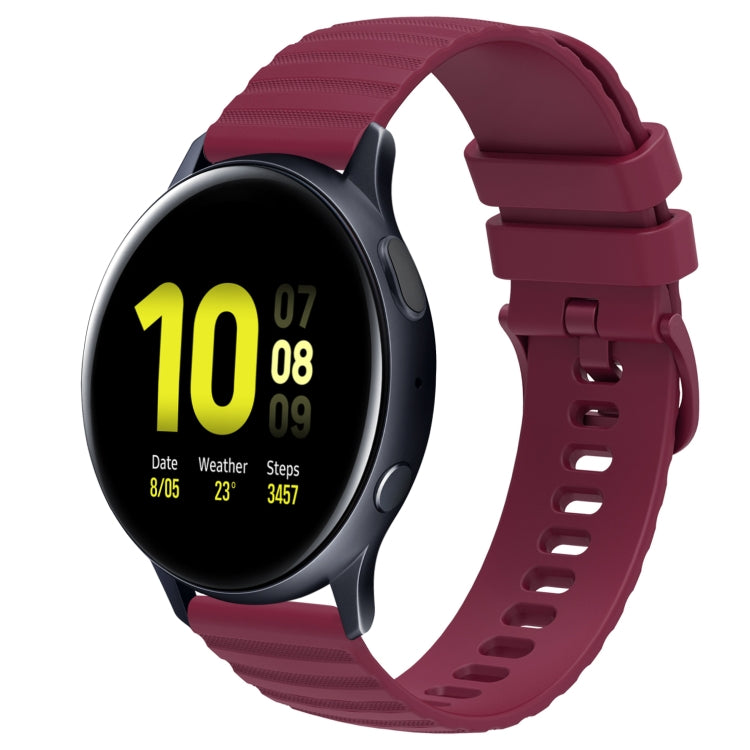 20mm Wavy Dot Pattern Solid Color Silicone Watch Band, For Samsung Galaxy Watch Active 2 40mm, For Samsung Galaxy Watch Active 2 44mm