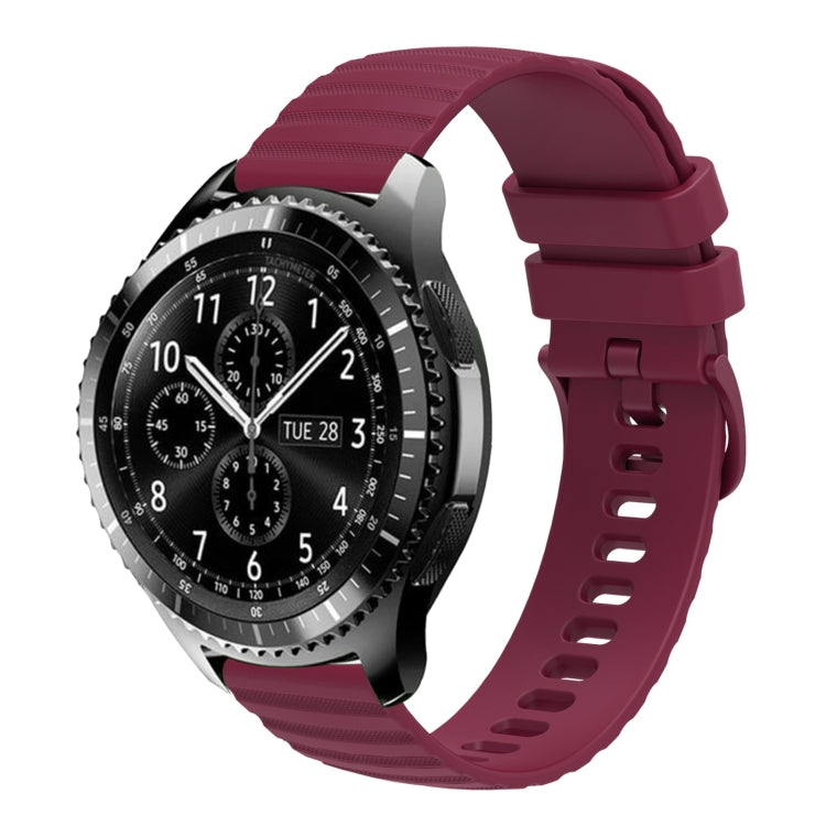22mm Wavy Dot Pattern Solid Color Silicone Watch Band, For Samsung Gear S3 Classic, For Samsung Gear S3 Frontier