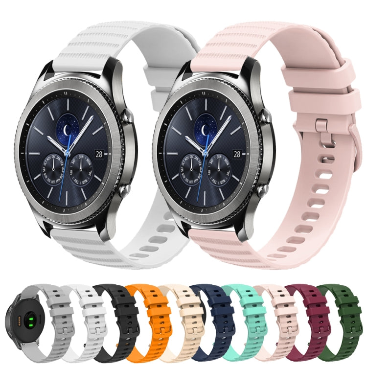 22mm Wavy Dot Pattern Solid Color Silicone Watch Band, For Samsung Gear S3 Classic, For Samsung Gear S3 Frontier