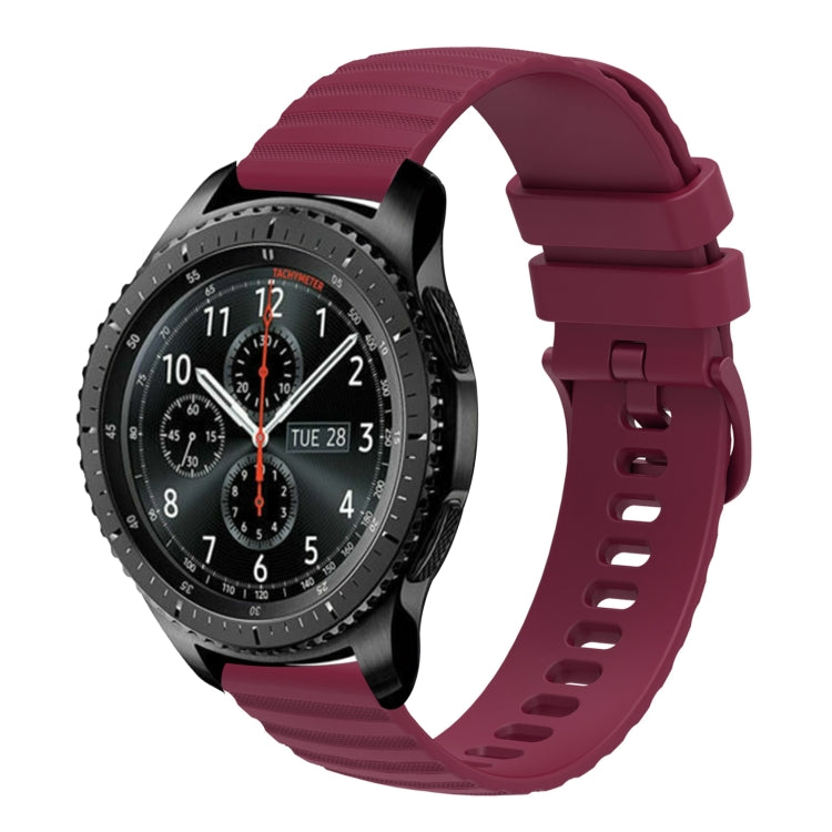 22mm Wavy Dot Pattern Solid Color Silicone Watch Band, For Samsung Gear S3 Classic, For Samsung Gear S3 Frontier