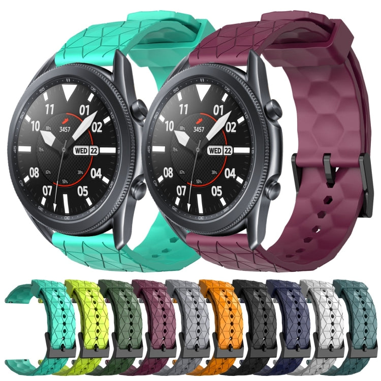 22mm Football Pattern Solid Color Silicone Watch Band, For Samsung Galaxy Watch3 45mm, For Samsung Galaxy Watch 46mm