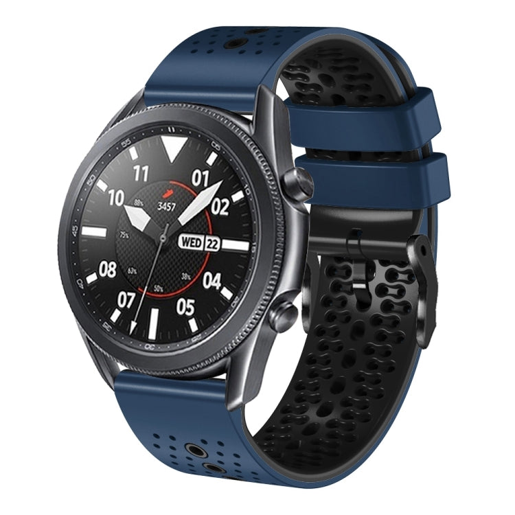 22mm Perforated Two-Color Silicone Watch Band, For Samsung Galaxy Watch3 45mm, For Samsung Galaxy Watch 46mm
