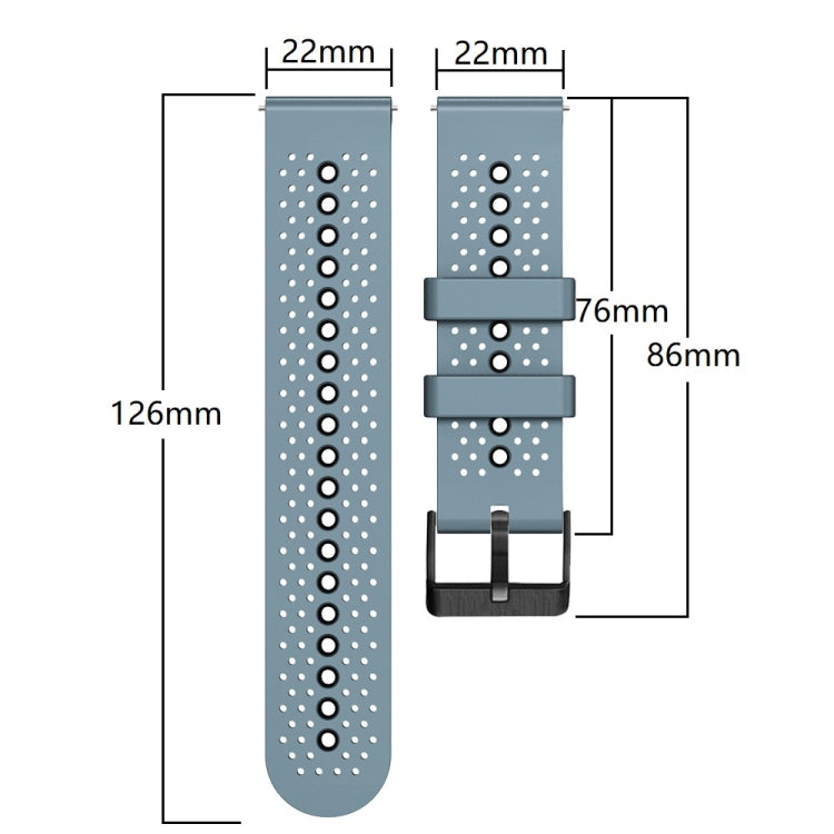 22mm Perforated Two-Color Silicone Watch Band, For Samsung Galaxy Watch3 45mm, For Samsung Galaxy Watch 46mm