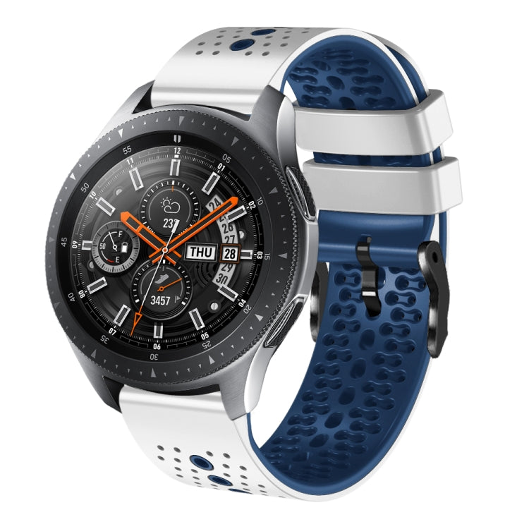 22mm Perforated Two-Color Silicone Watch Band, For Samsung Galaxy Watch3 45mm, For Samsung Galaxy Watch 46mm