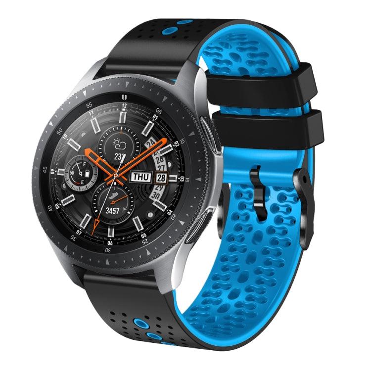 22mm Perforated Two-Color Silicone Watch Band, For Samsung Galaxy Watch3 45mm, For Samsung Galaxy Watch 46mm