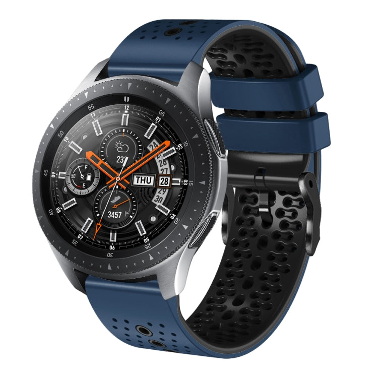 22mm Perforated Two-Color Silicone Watch Band, For Samsung Galaxy Watch3 45mm, For Samsung Galaxy Watch 46mm