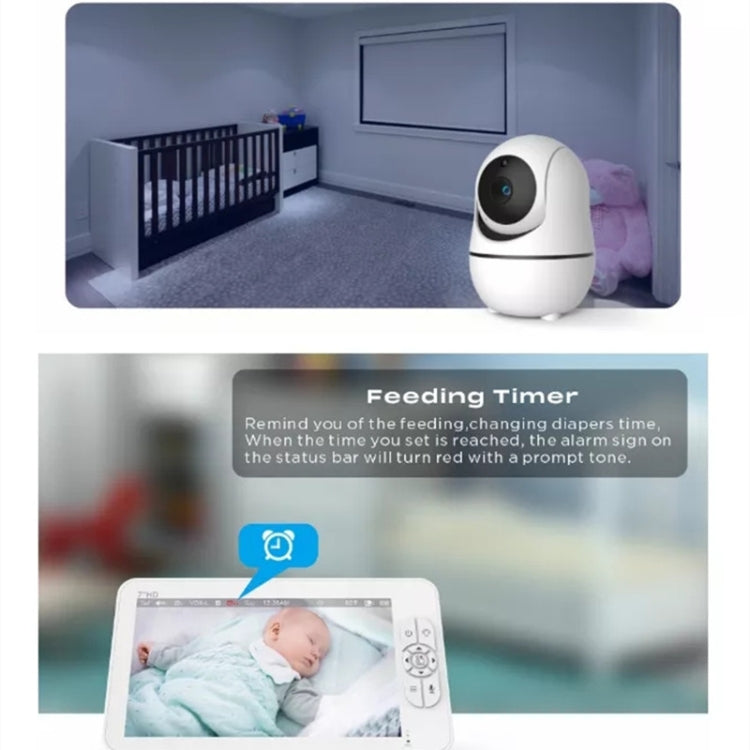 SM70PTZ 7 inch Screen 2.4GHz Wireless Digital Baby Monitor, Auto Night Vision / Two-way Voice Intercom, SM70PTZ