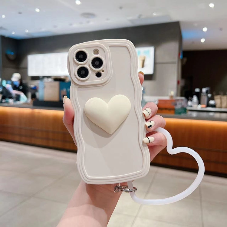 3D Heart Skin-Feel Silicone Phone Case with Wristband, For iPhone 11 Pro Max, For iPhone 11 Pro, For iPhone 11