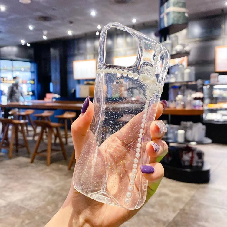 Pearl Bow Glitter Epoxy TPU Phone Case, For iPhone 11 Pro Max, For iPhone 11 Pro, For iPhone 11