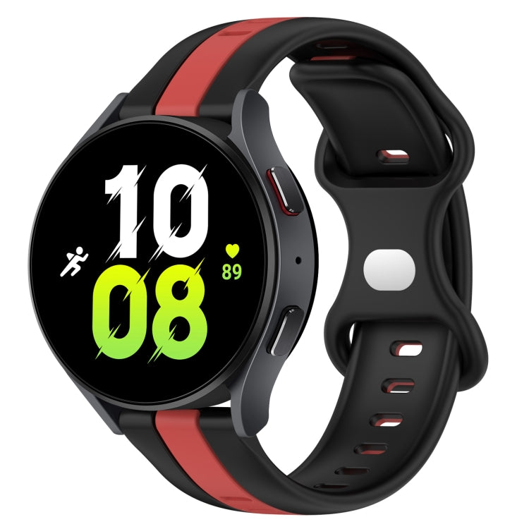 20mm Butterfly Buckle Two-Color Silicone Watch Band, For Samsung Galaxy Watch5 44mm, For Samsung Galaxy Watch5 40mm