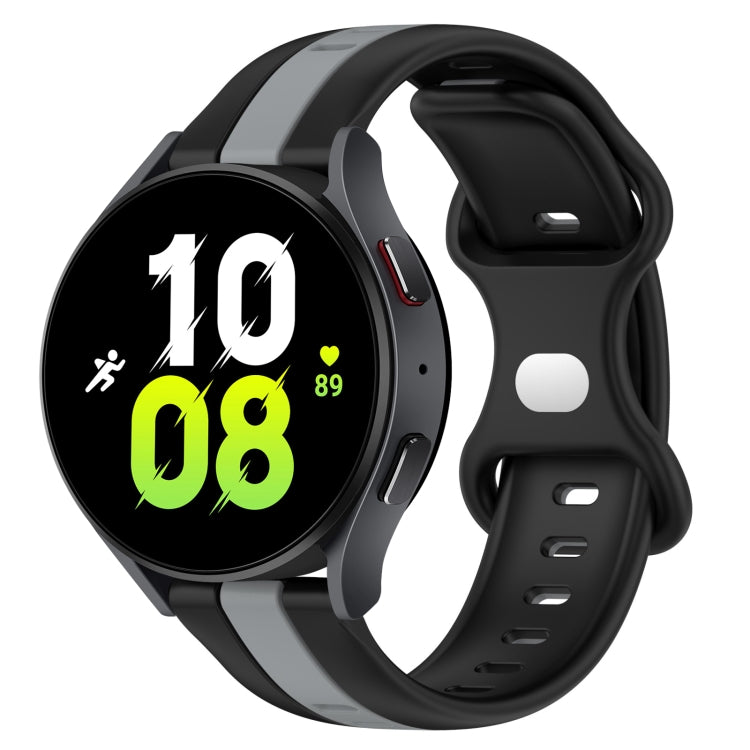 20mm Butterfly Buckle Two-Color Silicone Watch Band, For Samsung Galaxy Watch5 44mm, For Samsung Galaxy Watch5 40mm