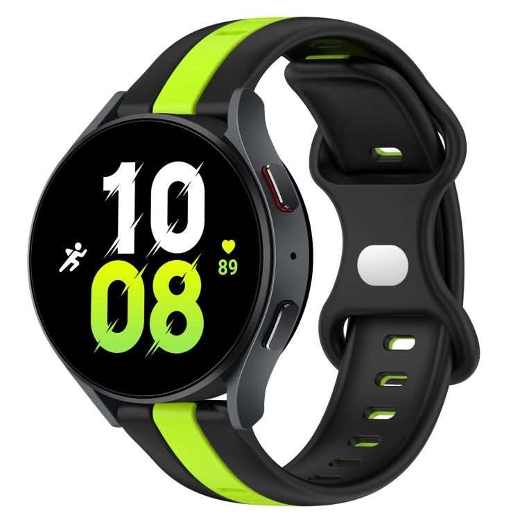 20mm Butterfly Buckle Two-Color Silicone Watch Band, For Samsung Galaxy Watch5 44mm, For Samsung Galaxy Watch5 40mm