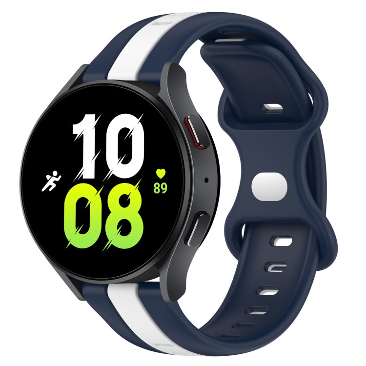20mm Butterfly Buckle Two-Color Silicone Watch Band, For Samsung Galaxy Watch5 44mm, For Samsung Galaxy Watch5 40mm