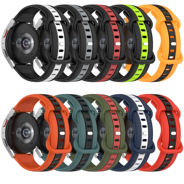20mm Butterfly Buckle Two-Color Silicone Watch Band, For Samsung Galaxy Watch5 44mm, For Samsung Galaxy Watch5 40mm