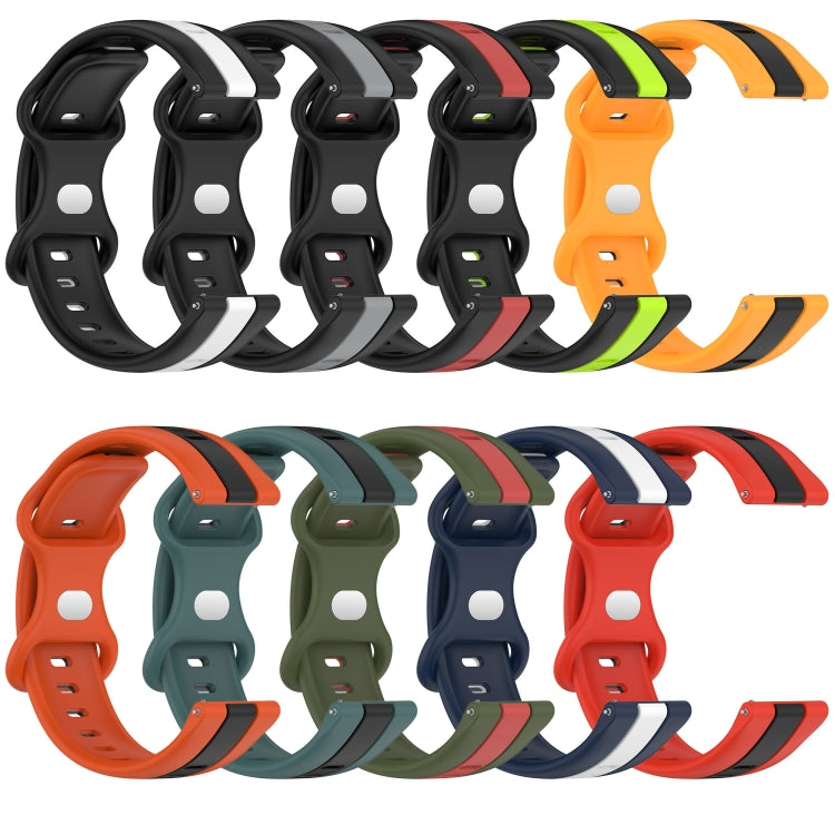 20mm Butterfly Buckle Two-Color Silicone Watch Band, For Samsung Galaxy Watch5 44mm, For Samsung Galaxy Watch5 40mm