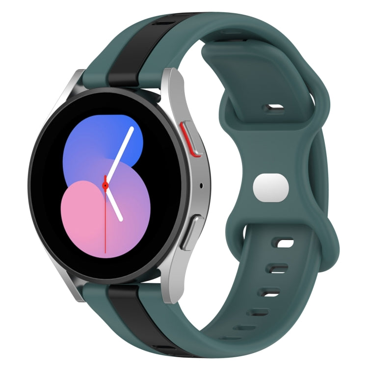 20mm Butterfly Buckle Two-Color Silicone Watch Band, For Samsung Galaxy Watch5 44mm, For Samsung Galaxy Watch5 40mm