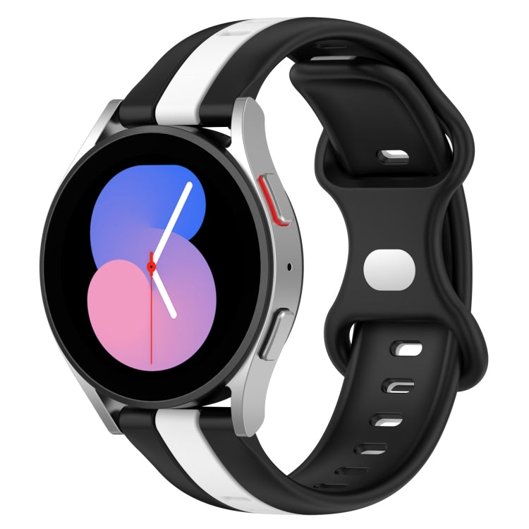 20mm Butterfly Buckle Two-Color Silicone Watch Band, For Samsung Galaxy Watch5 44mm, For Samsung Galaxy Watch5 40mm