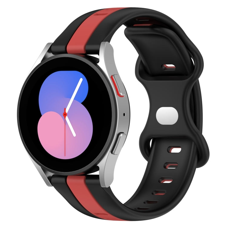 20mm Butterfly Buckle Two-Color Silicone Watch Band, For Samsung Galaxy Watch5 44mm, For Samsung Galaxy Watch5 40mm