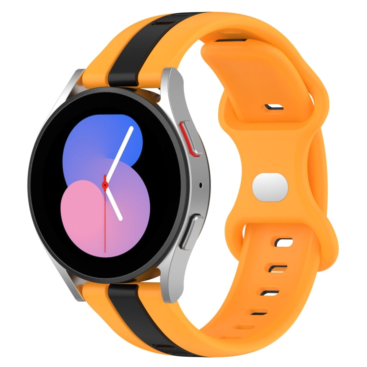 20mm Butterfly Buckle Two-Color Silicone Watch Band, For Samsung Galaxy Watch5 44mm, For Samsung Galaxy Watch5 40mm